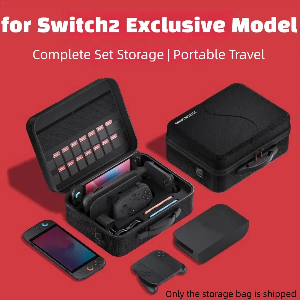 

Nylon Game Console Storage Bag Portable Accessory Storage Game Protective Case Drop-proof Waterproof Crossbody Bag for Switch 2
