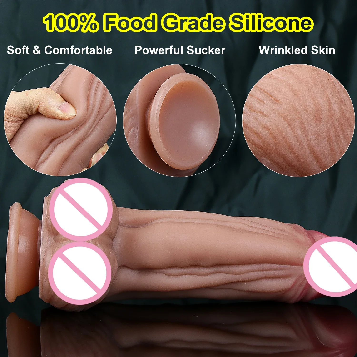 Huge Flesh Realistic Thick Dildo Adult Sex Toy for Women Soft Double Silicone Vaginal Masturbators Penis Big Suction Cup Dick