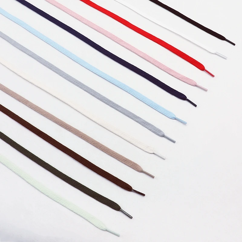 New Classic Pure Cotton Shoelaces Flat Shoelaces Sports Canvas Shoelaces for Men and Women Width 0.8cm Length 100/120/140/160cm