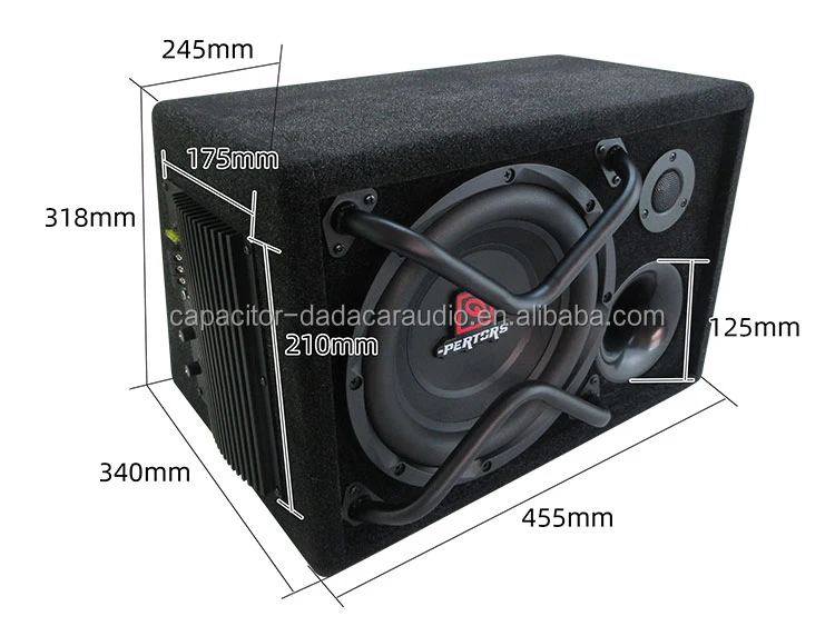 factory QPERTORS 10inch Car Audio  Active Subwoofer With Tweeter Built-in amplifier 120mm magnet 38 core for universal cars