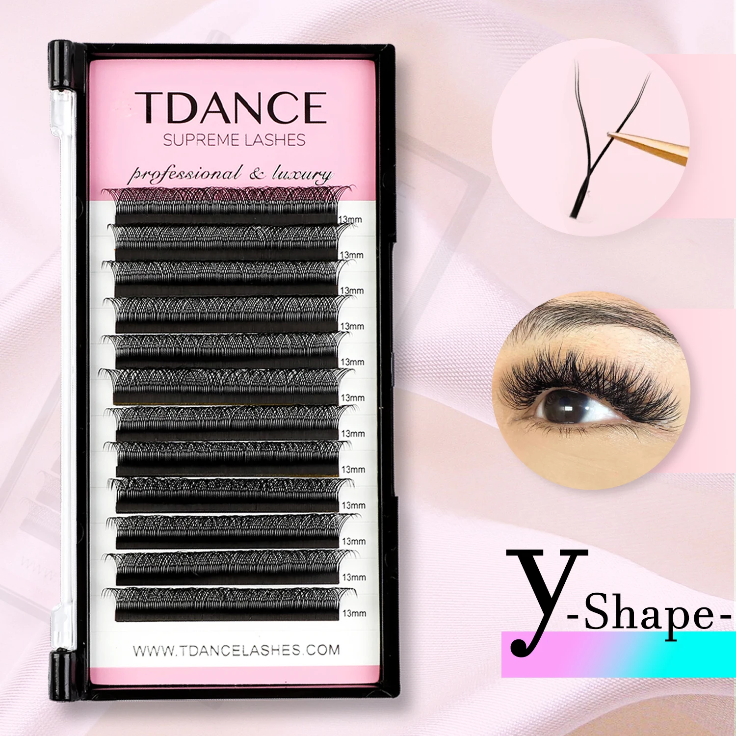 TDANCE 5 cases YY Shape Eyelashes Extension Double Tip soft Lashes Eyelash Cilios Mesh Soft Faux Mink YY Lashes Two Tip Y Lashes