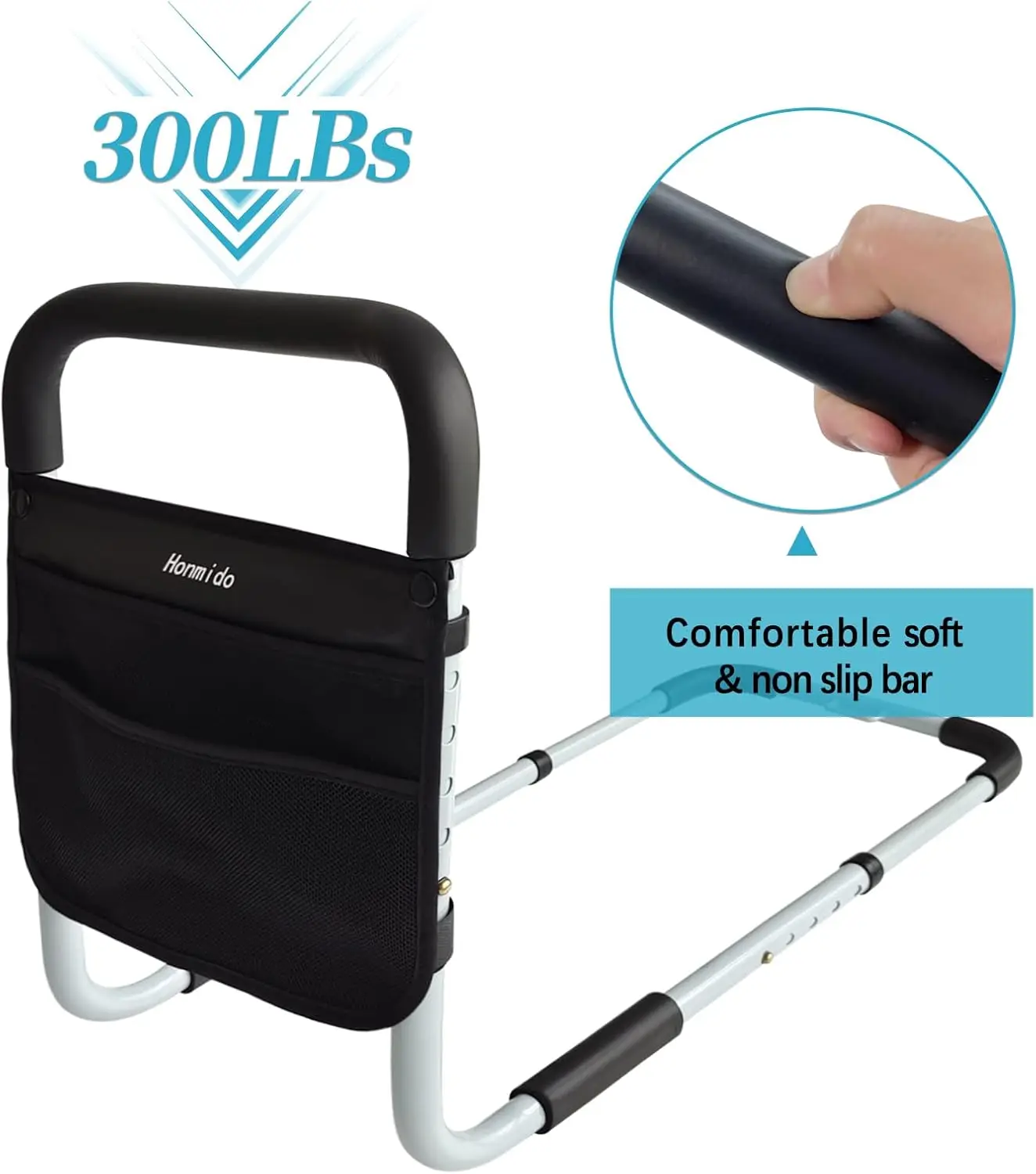 

Bed Rails For Elderly Adults Safety Height Adjustable Bed Assist Rail For Seniors Bedside Fall Prevent Grab Bar With Storage