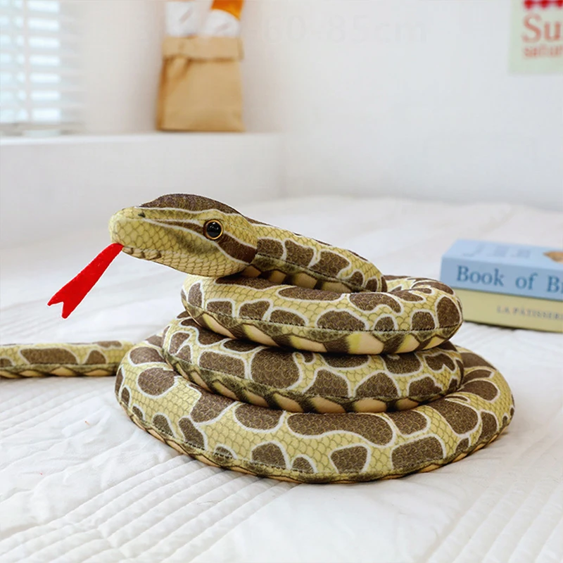 

Kawaii Plush Toy Stuffed Animal Cute Spotted Python Snake Doll for Kids Birthday Gift Funny Prank Toy Soft Filled Snake Playmate