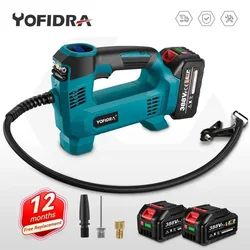 Yofidra Electric Air Pump LED Display Cordless Rechargable Car Tire Electric Inflator Power Tool For Makita 18V Battery