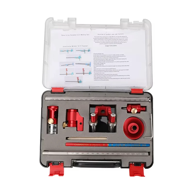 Wheel Marking Gauge Adjustable Scriber Ruler Aluminum Alloy Stainless Steel Precision Parallel Line Scale Woodworking Tool