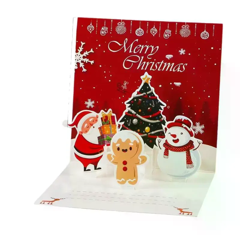 ثلاثية الأبعاد سانتا بطاقات المعايدة للطي عيد ميلاد سعيد أفضل التمنيات بطاقة هدية عيد الميلاد للعام الجديد نعمة شكرا لك بطاقة بريدية الديكور