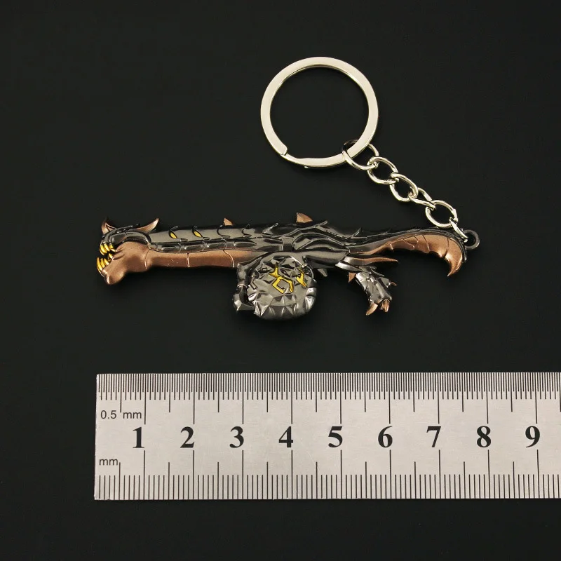 8cm Valorant Melee Reaver Weapon Model Keychain for Men Elderflame Judge Skin Mini Key Ring Fans Car Bag Decoration Jewelry Gift