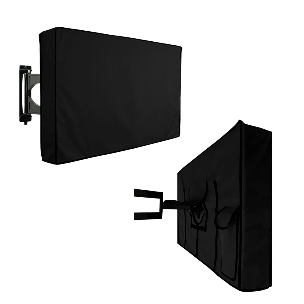 Outdoor TV Screen All-Purpose Dust Cover Black LCD Television Waterproof Resistant Protect Bag 24\