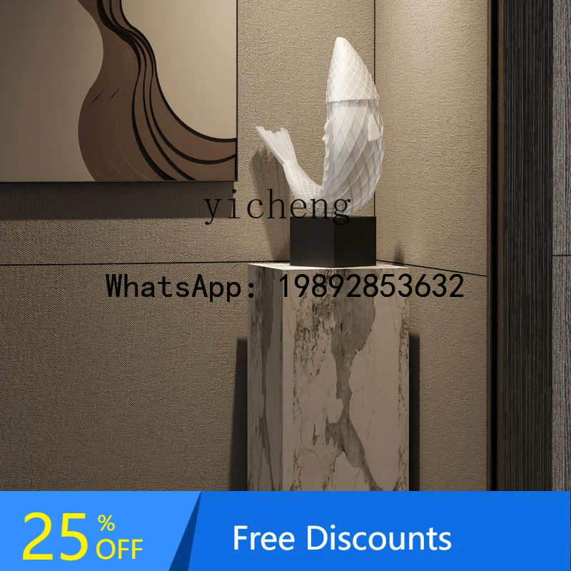 

sculpture big fish art ornament floor-to-ceiling large high-end living room entrance hotel lobby decoration