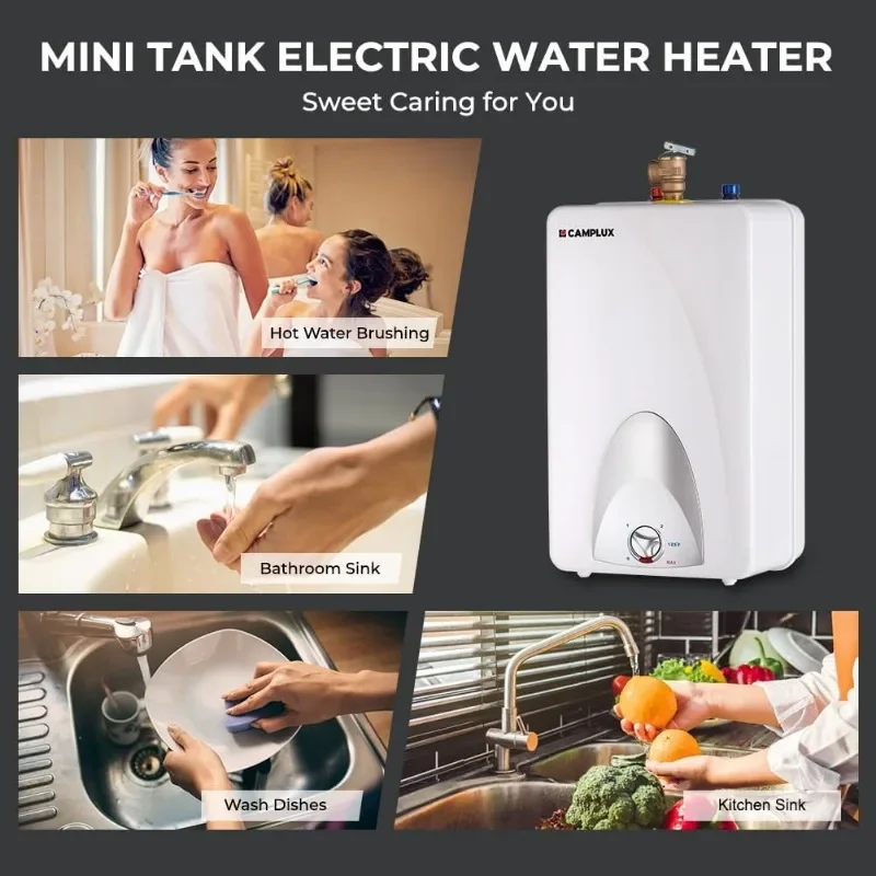 CAMPLUX Mini Tank Electric Water Heater ME40 4.0 Gallons, Point of Use No Wait for Hot Water Under Kitchen Sink 120V 1440W
