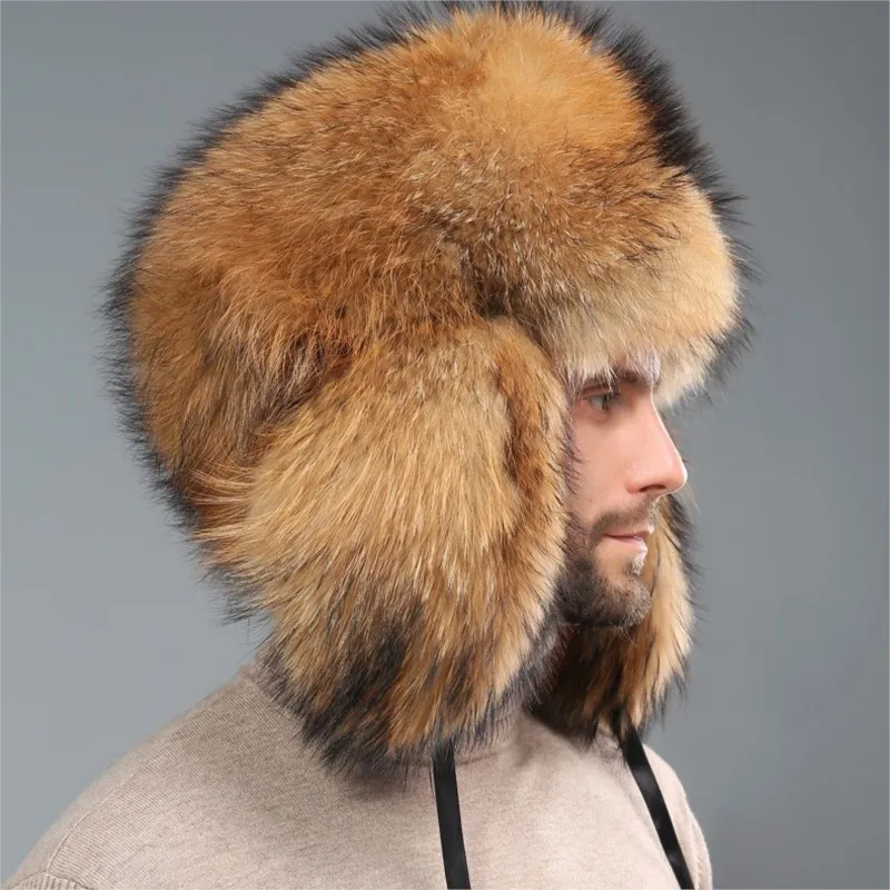 Men's outdoor warm ear-protecting hats fur cotton