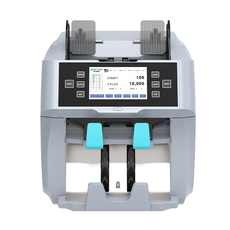 ST-4500 Touch Screen Multi-currency Discriminator CIS Bill Counter Banknote Money Counter Value Counter Money Counting Machine