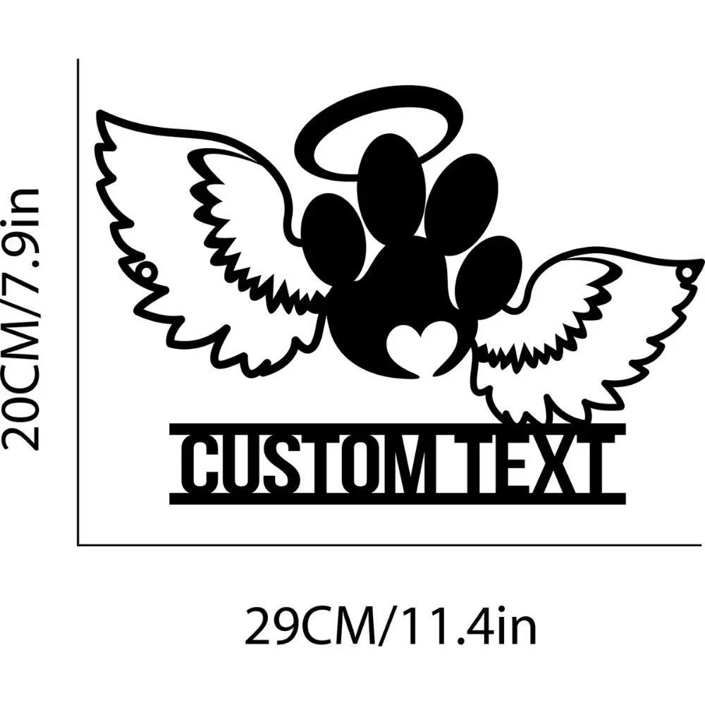 Personalized Custom Pet Wings Memorial Wall Art sign for Pet Lovers Personalize Name, Striking Design for Home and Pet Memory