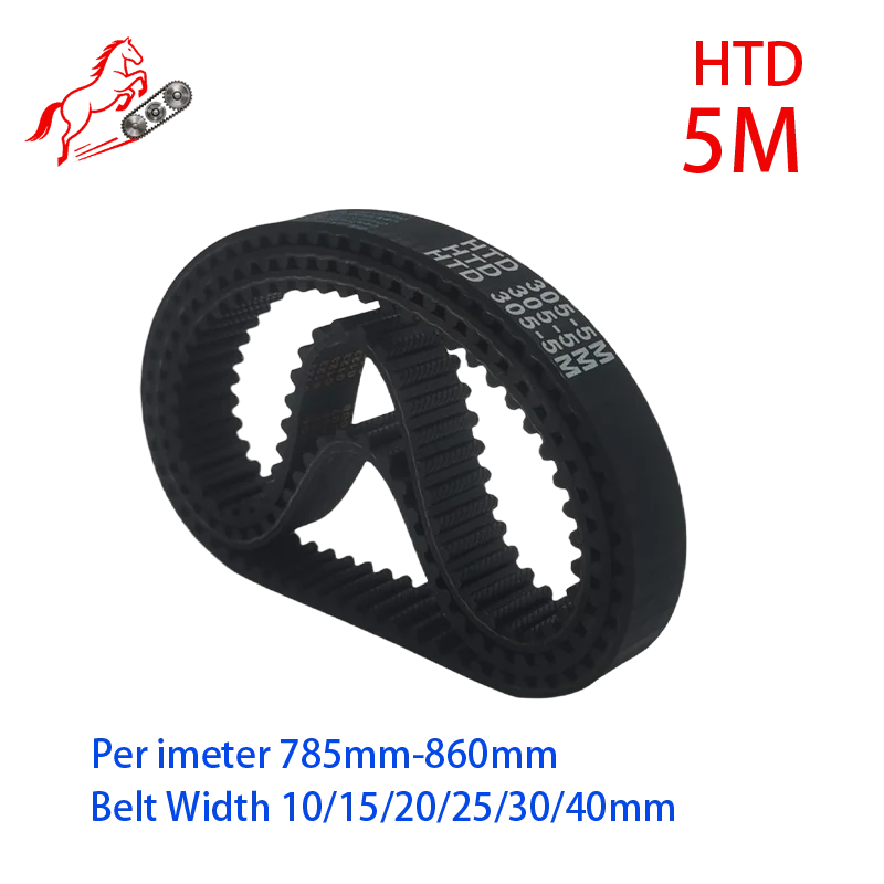 

HTD 5M High-Quality Rubber Timing Belt Perimeter 785mm--860mm Belt Width10mm/15mm/20mm/25mm/30mm/40mm