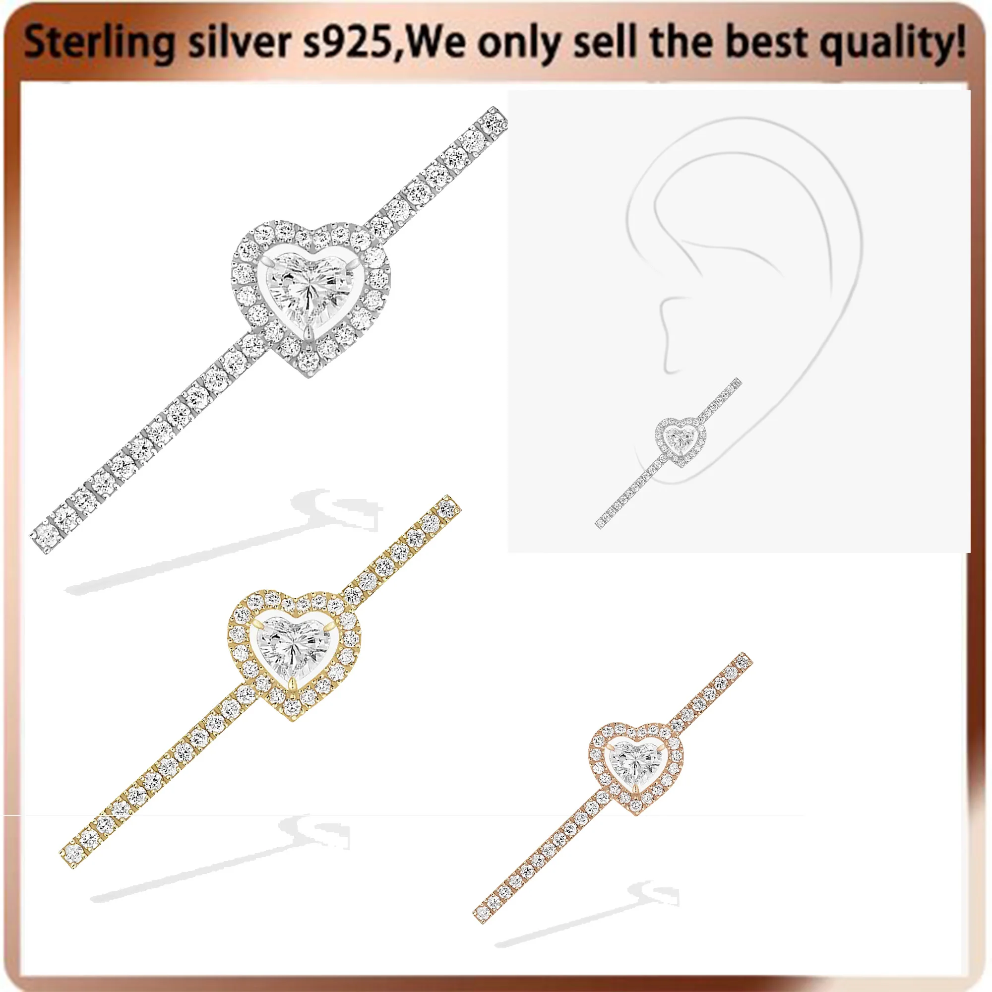 Single Earnail Mei Family Love Earnail Shining Light Luxury