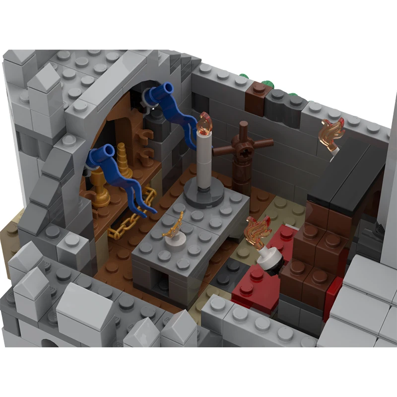 Novo castelo medieval militar modelo moc tijolos de construção capela tecnologia modular presentes feriado montar crianças brinquedos terno