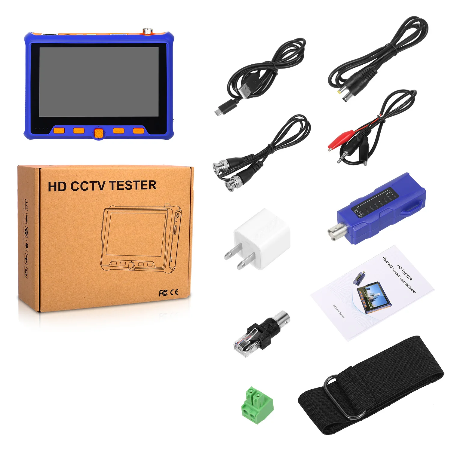 5 Inch 6in1 1080p HD CCTV Tester Monitor ADH/TVI/CVI/VGA Camera Tester 8MP 5MP 2MP 720P UTP Cable Tester PTZ UTC