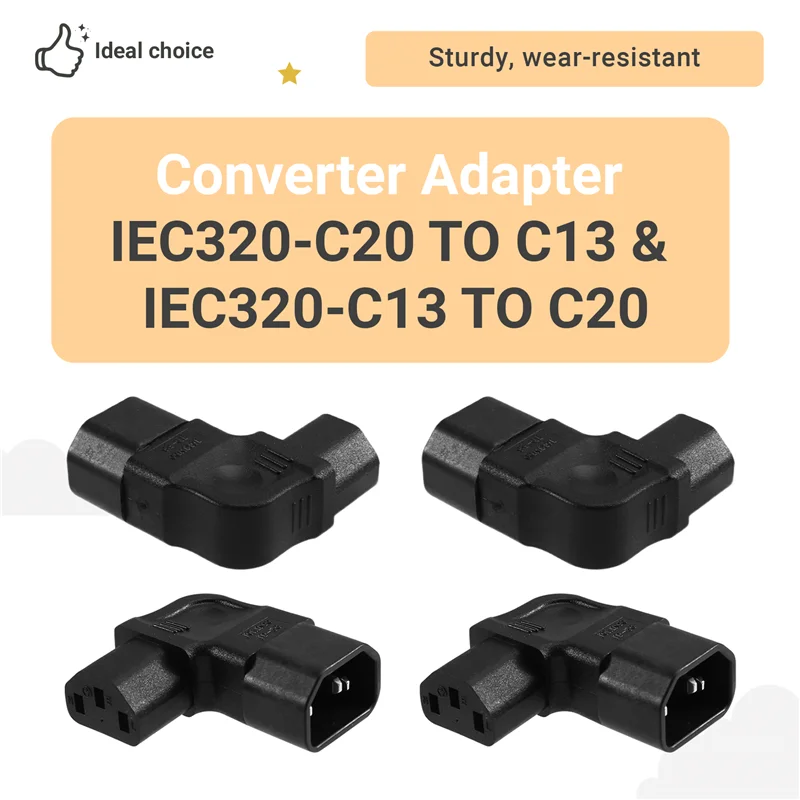 Power IEC 320 C14 Naar C13 AC Adapter 3 Pin Man-vrouw Verlengen Linker Hoek AC Converter 3 Pin IEC 320
