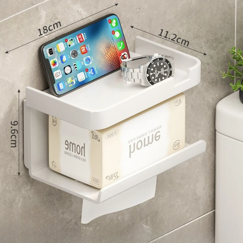 

Многофункциональный настенный ящик для хранения из нержавеющей стали для ванной комнаты, держатель для туалетной бумаги, полка для коробки для салфеток, подставка для телефона