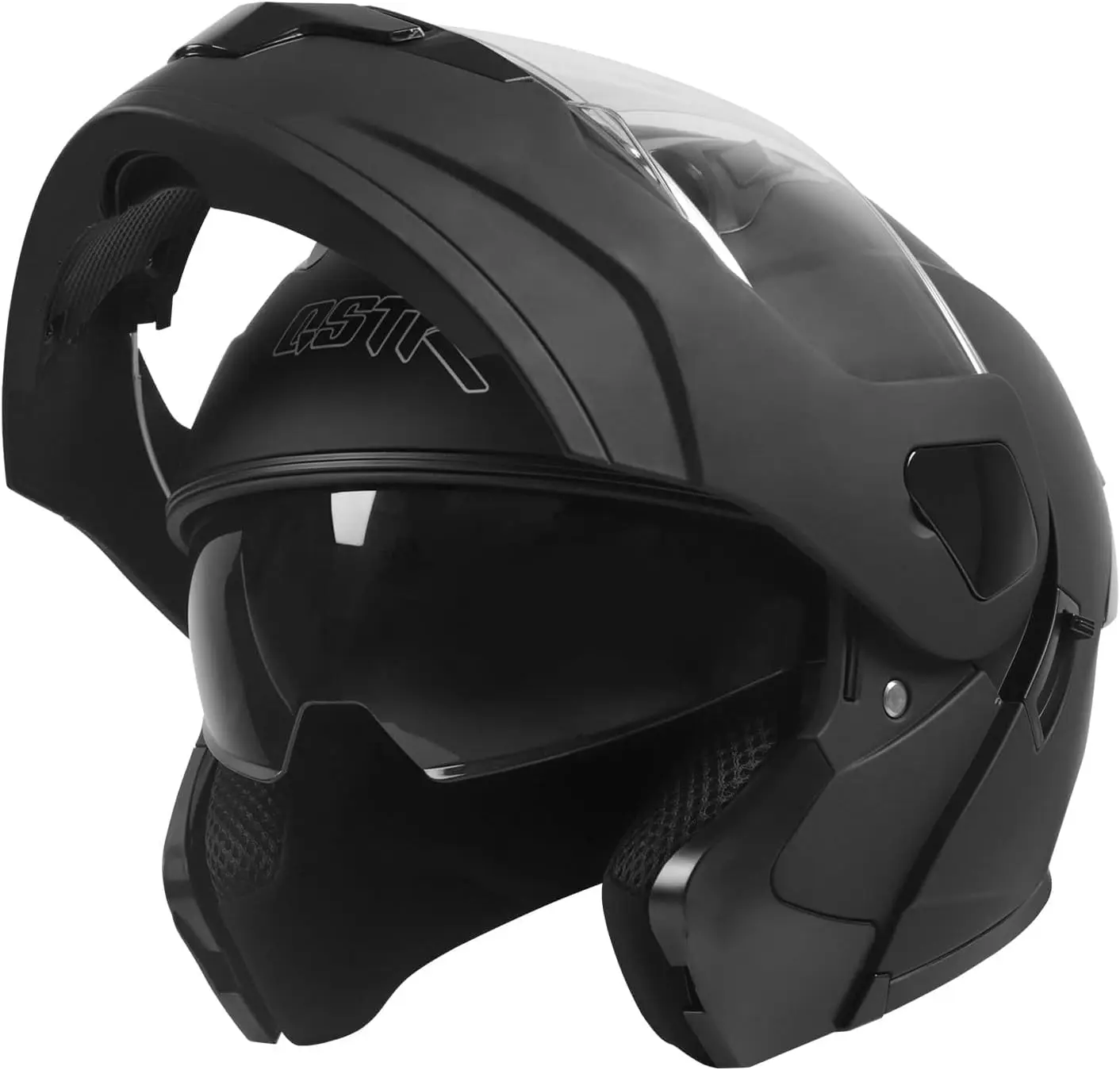 

DOT Approved Modular Flip-Up Dual Visor Motorcycle Full Face Helmet for Adults Men Women (Black Medium)
