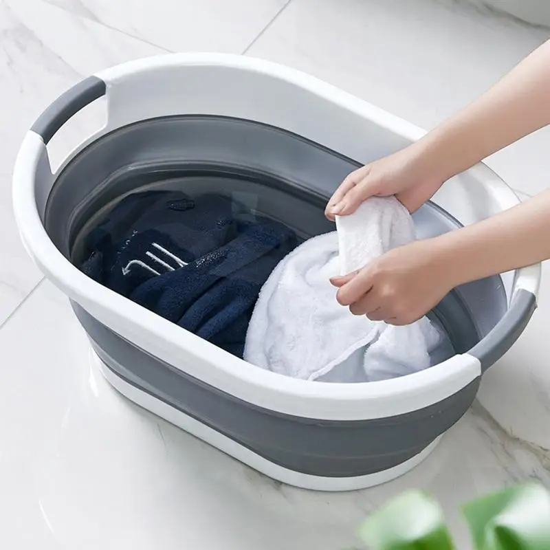 40L Foldable Laundry Basket Multifunctional Dirty Clothes Basket Foldable Basin Space Saving Storage Container Basket
