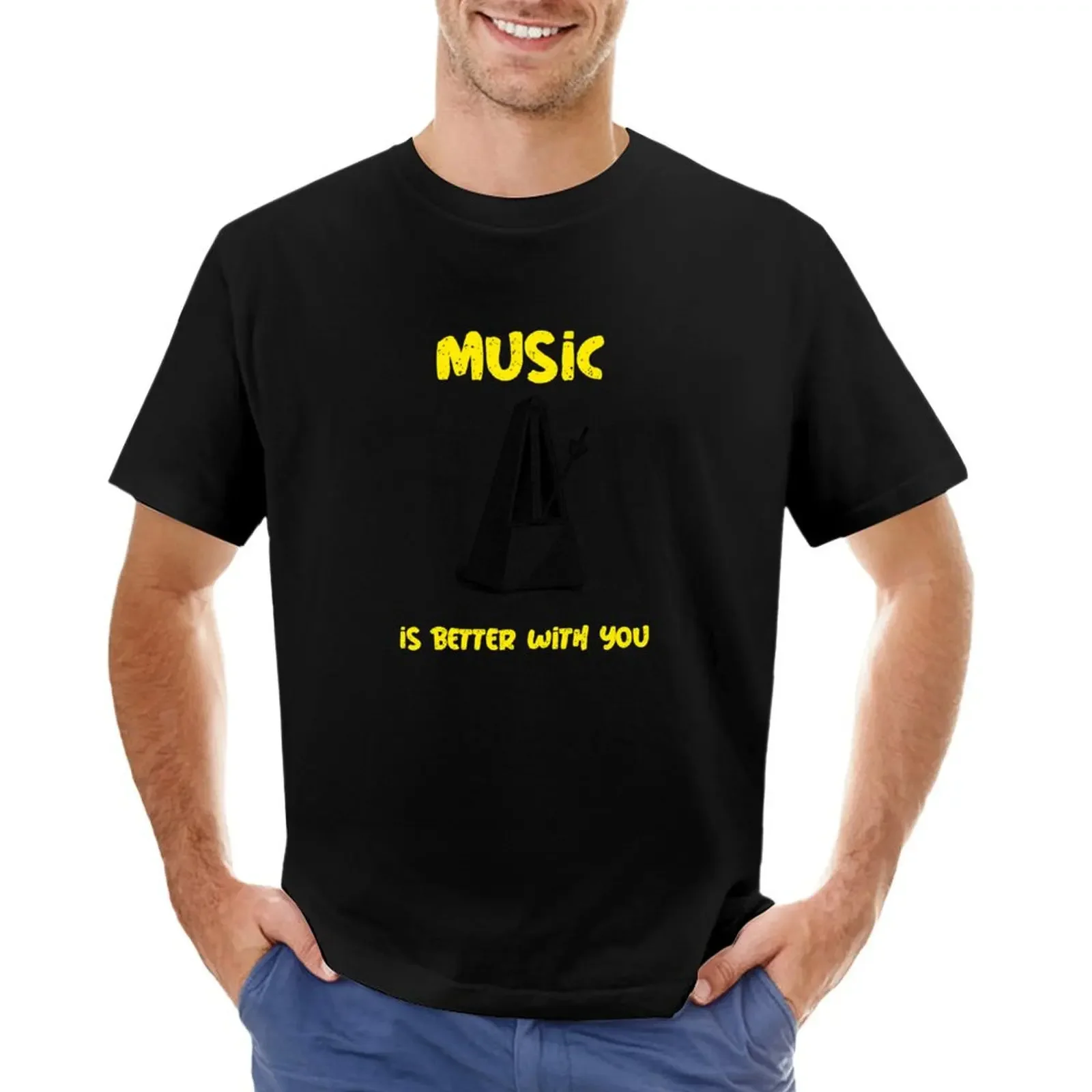 Metronome Music is better with you T-shirt quick-drying boys whites designer t shirt men