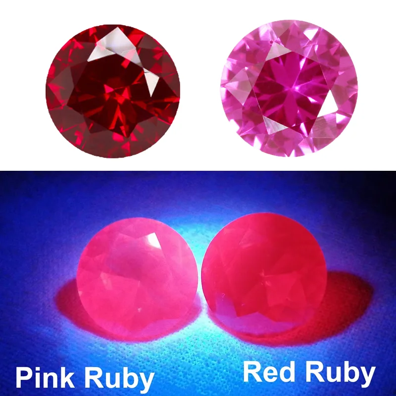 2 Stück/Set, roter Rubin, rosa Rubin, 15,0 mm, großer, runder Schliff, bestanden UV-Test, Mohs-Härte, Edelstein für Schmuckherstellung/Sammlung/Geschenkstein. – Detail 5