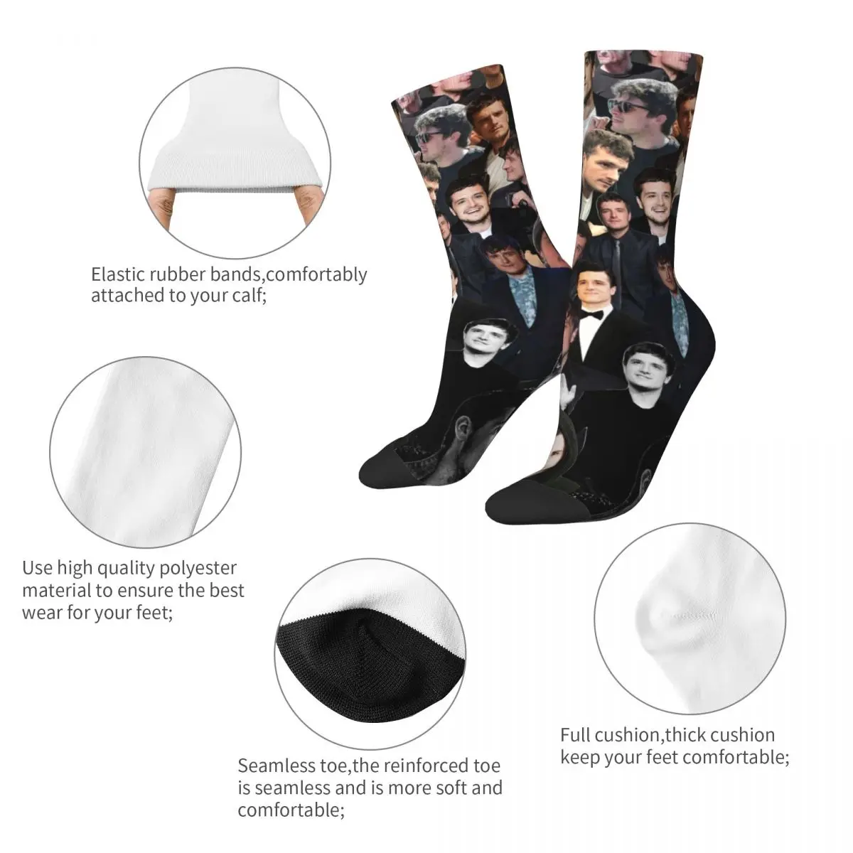 Josh Hutcherson Socks Men Women Casual Movie TV Actor Socks Harajuku Spring Summer Autumn Winter Socks Gifts