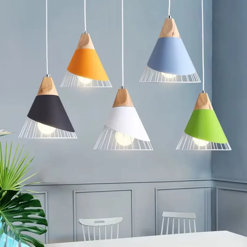 

Macaron Color Iron Chandelier Led Nordic Modern Simple Lighting 5㎡-10㎡ Restaurant Light Lighting for Living Room Room Decor