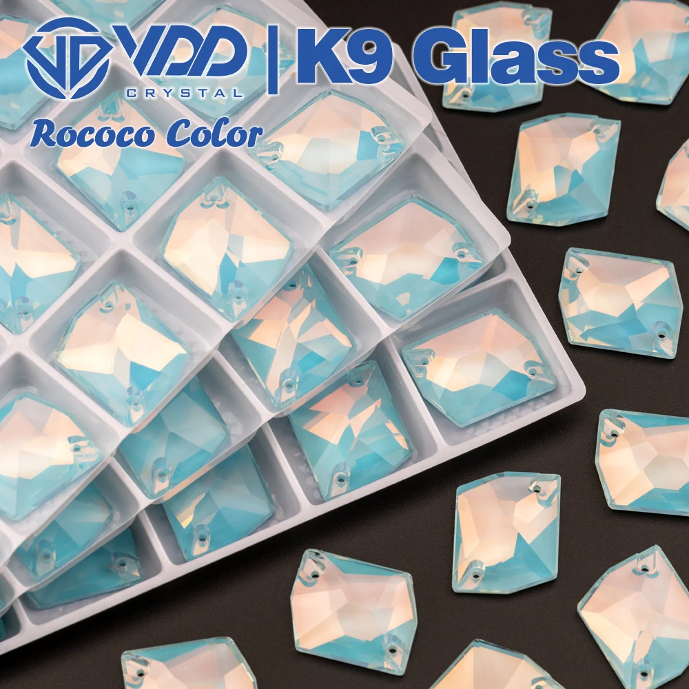 VDD 17x21mm Cosmic Rococo-Color AAAAA K9 Glass Sew On Rhinestones Crystal Sewing Flatback For Clothes Wedding Dress Wholesale