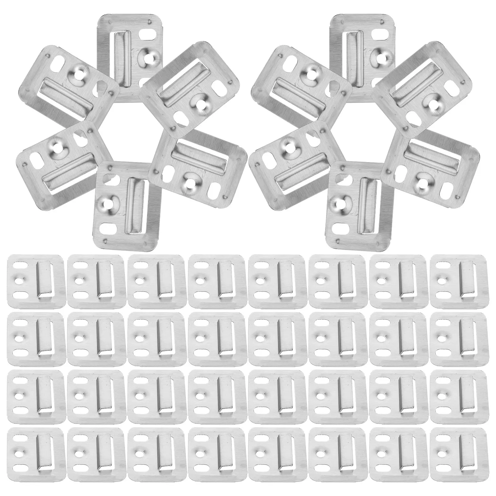 

100pcs Stainless Steel Wall Panel Buckle 40x30mm Thickened Clamp Furniture Fixing Piece Durable Long Lasting Hardware