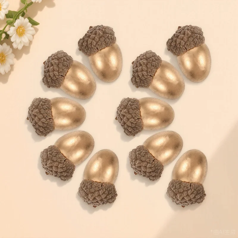 

25Pcs Artificial Acorns Golden Small Foam Acorns Christmas Simulation Decorations Party Photography Props Festival