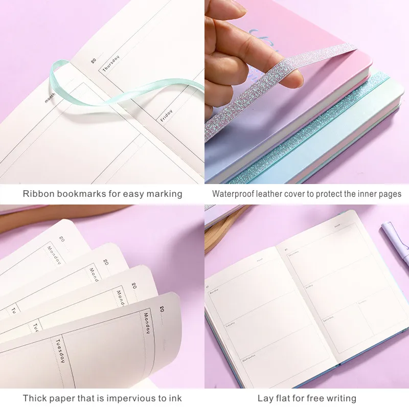 Weekly Planner Monthly Agenda A5 Notebook Schedules Study Planner Office School Supplies