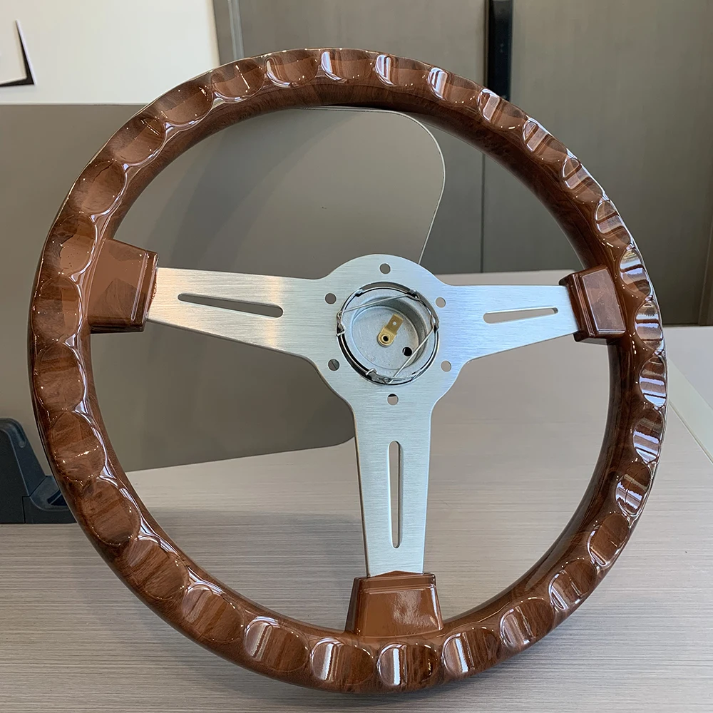 ND Wood Film Steering Wheel 350mm Classic Vintage Wooden Steering Wheel