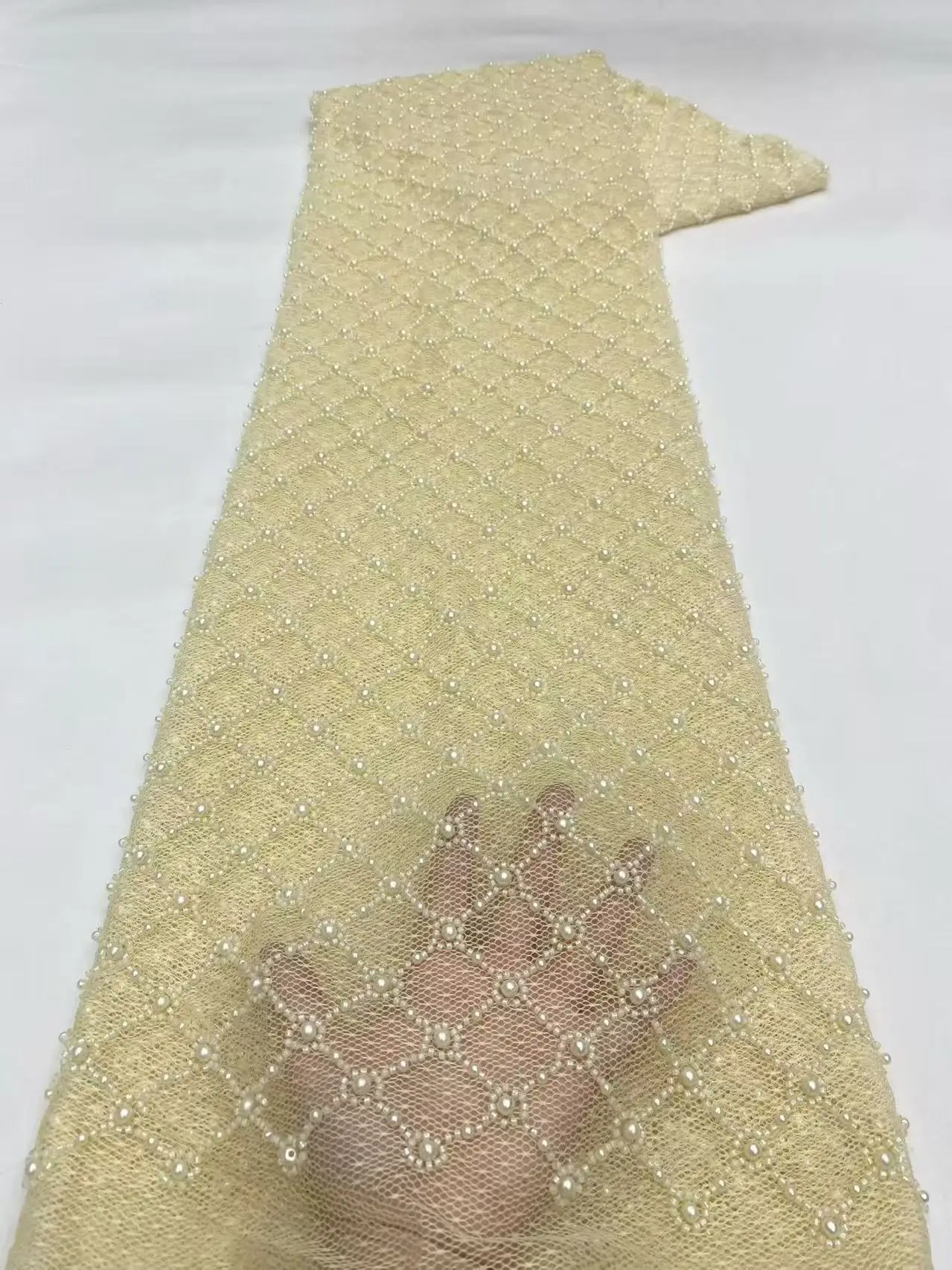 Fashion Black African Beaded Lace Fabric 5Yards High Quality French Nigerian Groom Lace Fabric For Sewing Dress Wedding  2026