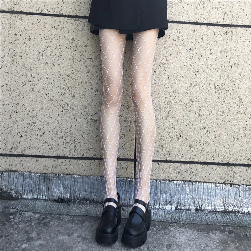 Mesh Fisch netz Nylon Strumpfhose lange Körper Strümpfe Jacquard Schritt Fuß Mode Naht Dessous Damen schwarze Strumpfwaren Frauen sexy Strumpfhosen – Detail 7