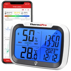 ThermoPro TP393 retroilluminazione 80M Wireless Bluetooth termometro digitale per uso domestico igrometro APP Monitor stazione meteorologica