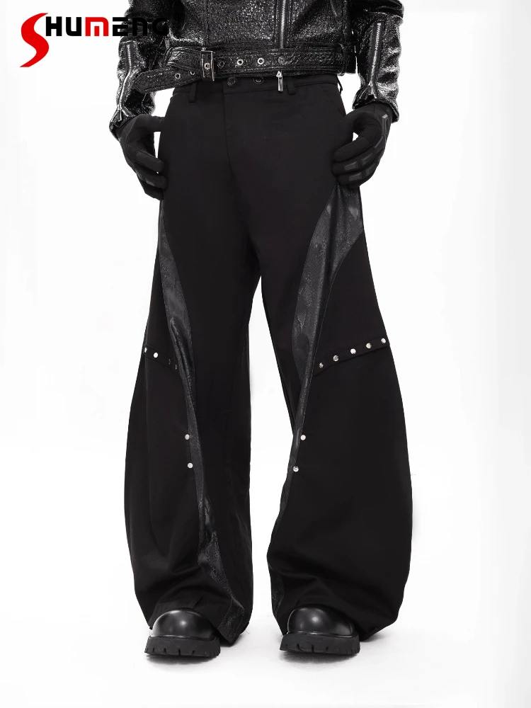 

Fashion Men's 2025 Autumn New Snake Pattern Curved Pants Men's Straight Design Suit Pants Male Handsome Loose Comfort Trousers