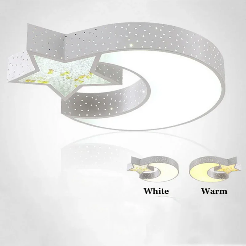 Creative moon star lampshade ceiling light, 85-265V 24W led child baby bedroom decoration lamp, foyer lighting fixtures