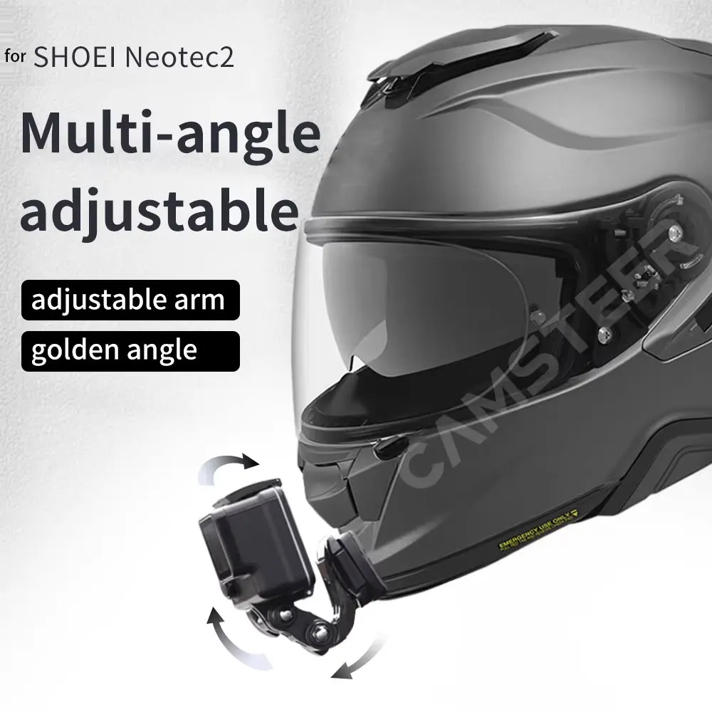 Uchwyt na kask motocyklowy Shoei Neotec 2, dedykowany do GoPro Hero12 11 10, Insta360 X4, Ace Pro2, DJI Action 4/5Pro — zdjęcie 7