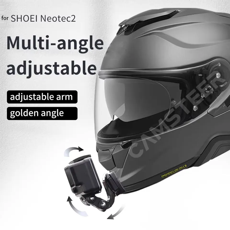 shoei neotec 2 camera setup for Shoei Neotec 2 Customized Motorcycle Helmet Chin Mount for GoPro hero12  11 10 Insta360 X4 Ace Pro2 DJI Action 4/5Pro Camera