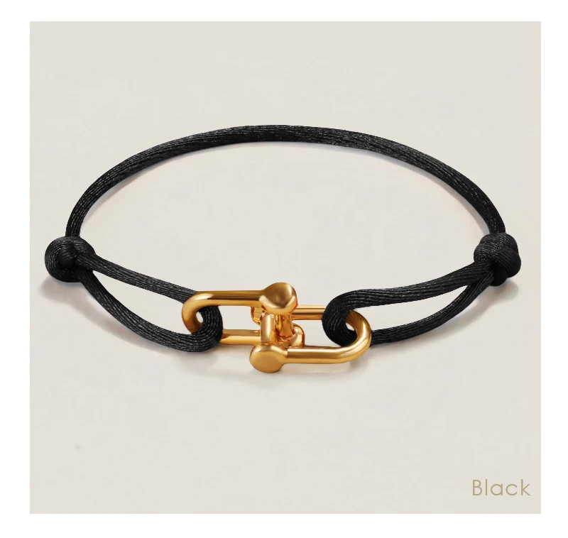 MOONLIGHT Classic Adjustable U-Shape Charm Bracelets for Women High Quality Silk Rope Bracelet Female Jewelry Gifts Wholesale