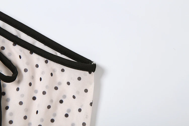 Kliou Lange Röcke mit Polka-Dot-Print für Damen, sexy, durchsichtiges Design, Kordelzug, elastische Taille, Hot Girls High Street Style Buttoms – Detail 7