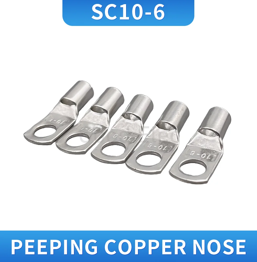 20pcs SC10-6 Bolt Hole Tinned Copper Cable lugs Battery Terminals set Wire terminals connector