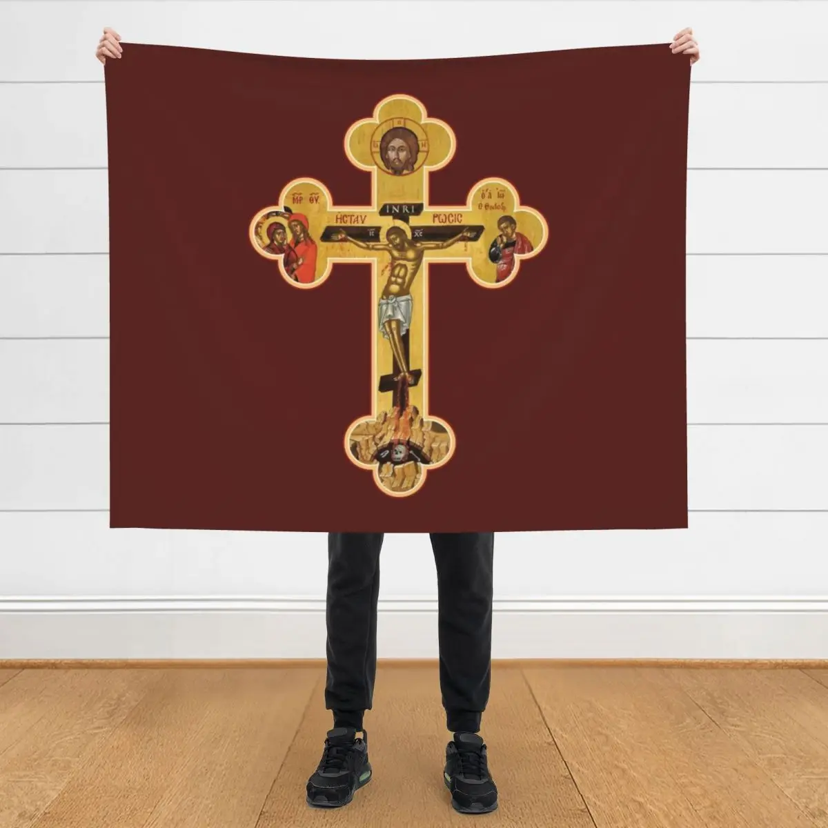 

Orthodox Cross Icon Throw Blanket Moving sofa bed for winter Summer Beddings Blankets