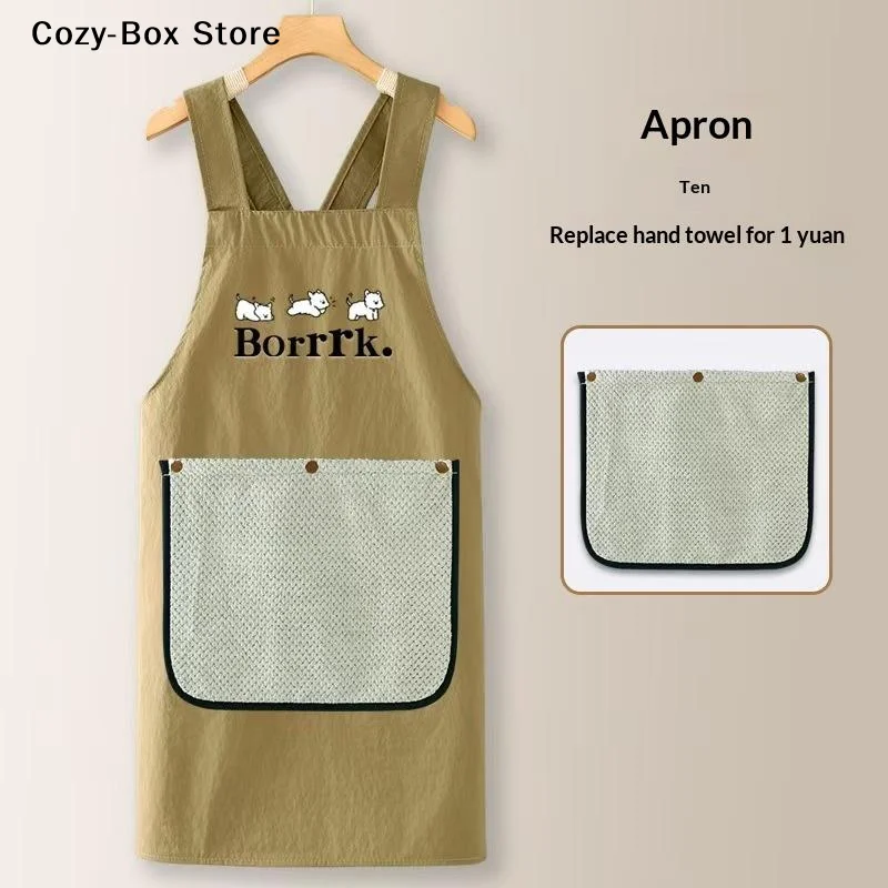 [ZY]Kitchen Household Cooking Apron Men Women Oil-Proof Waterproof Adult Waist Coffee Overalls Apron Kitchen Accessories[ZY]
