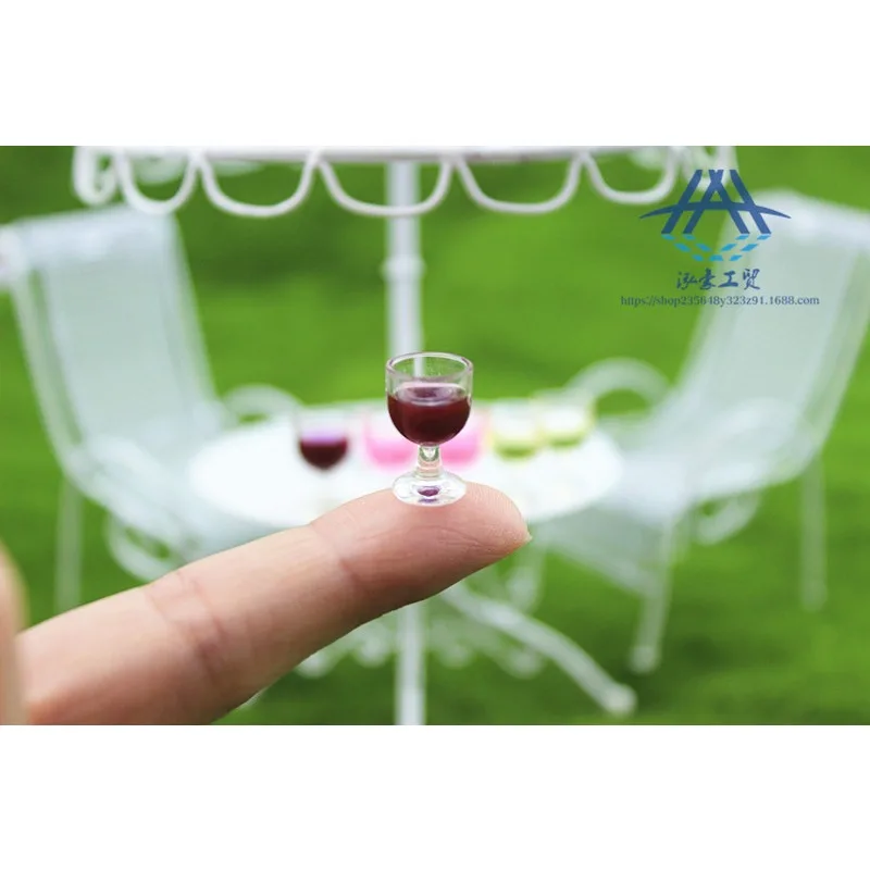 1:12 Colourful Mini Wine Glass Ornaments Accessories Miniature Food Toys Model Scene Photography Props Doll House Decoration