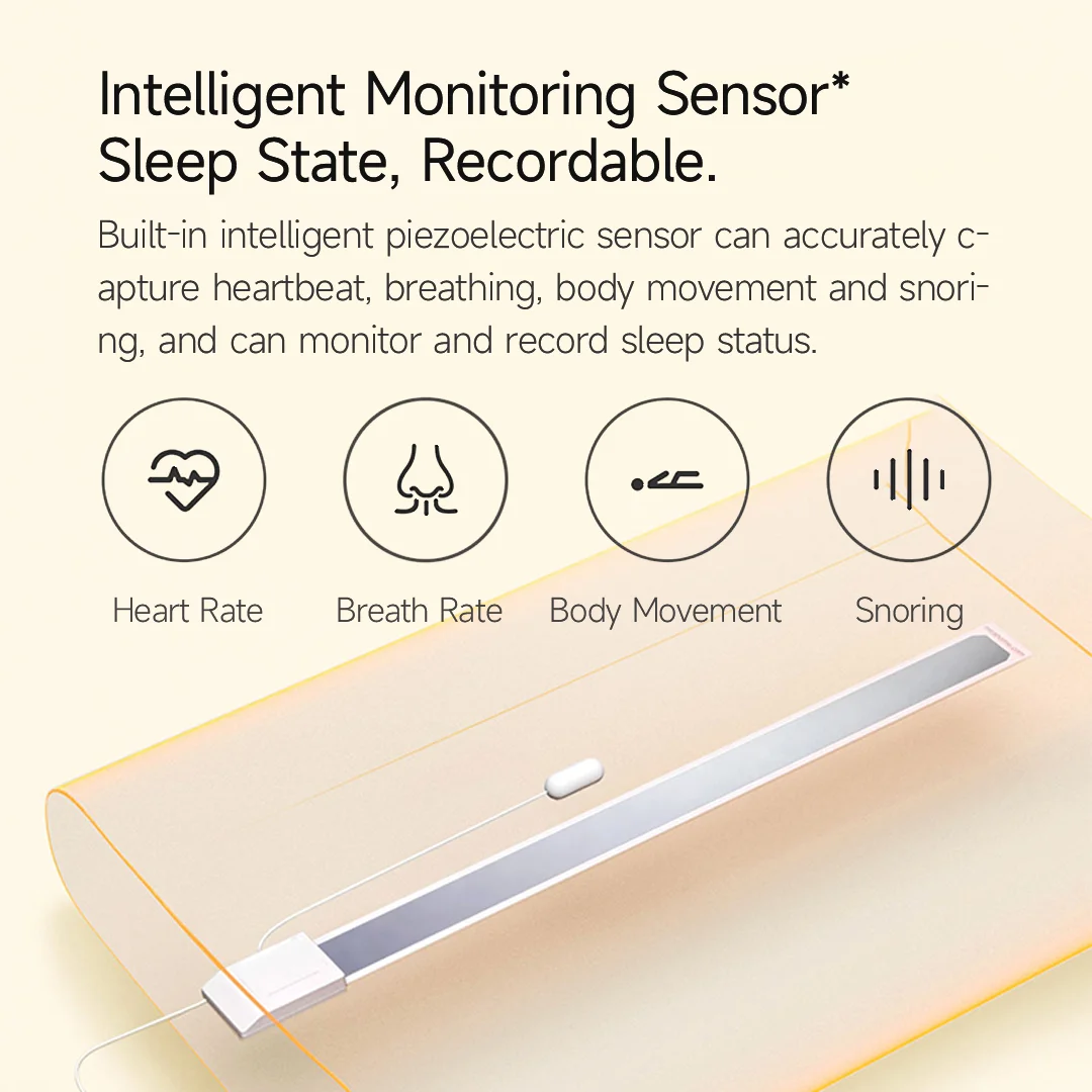 Baru Xiaomi Mijia Pintar Tanpa Perasaan Bantal Pemantauan Tidur dengan Sensor Tidur Cerdas Analisis Data Tidur Laporan Mi Aplikasi Rumah