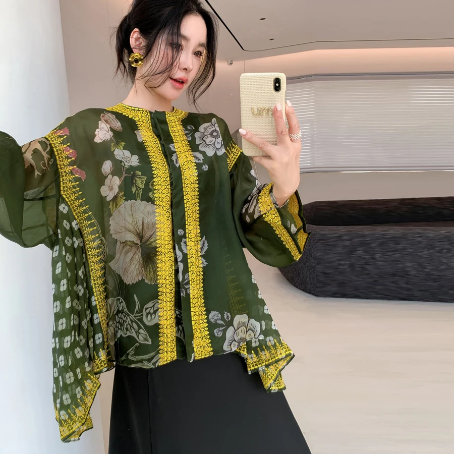 

Изысканный шелковый жакет с вышивкой в китайском стиле, улучшенный китайский дизайн, цветочный кружевной узор, шелковая верхняя одежда