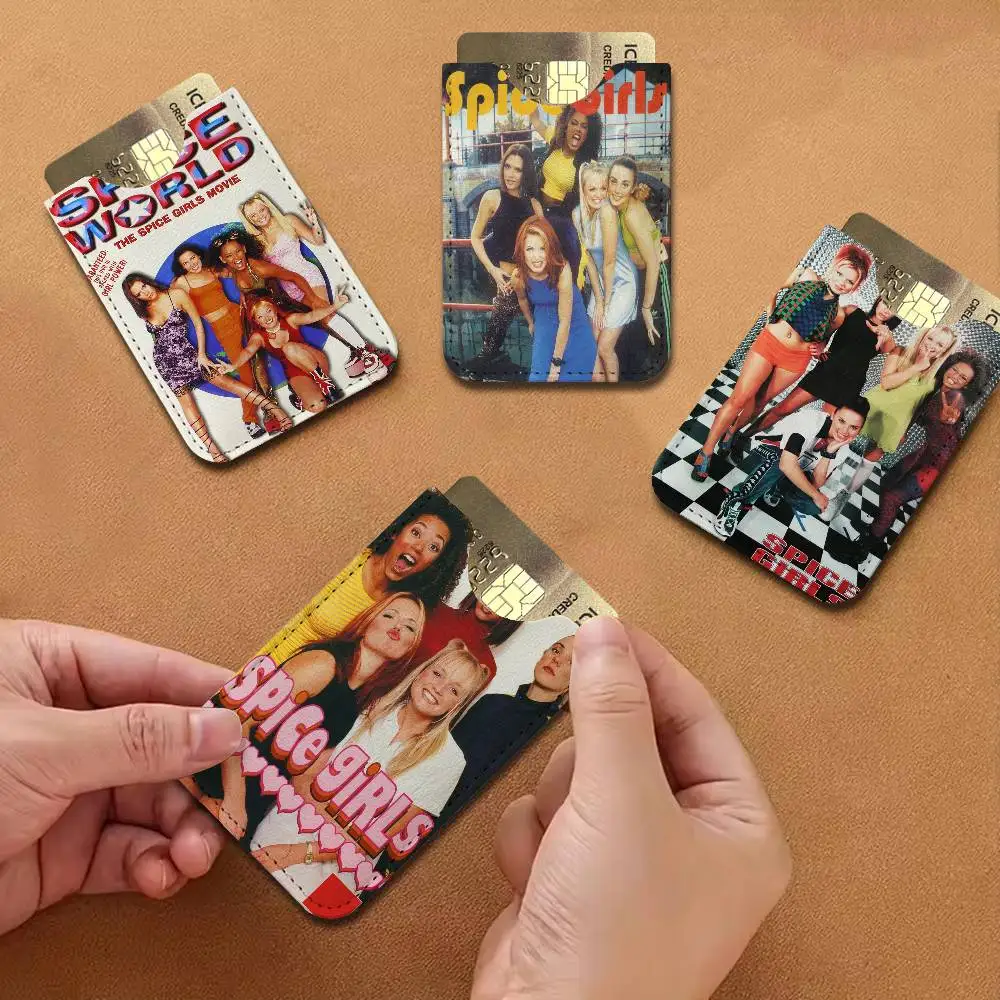 Musical group Spice Girls Creative Printed with Leather Protective Case Business Portable Letter Pattern Leather Credit Bags